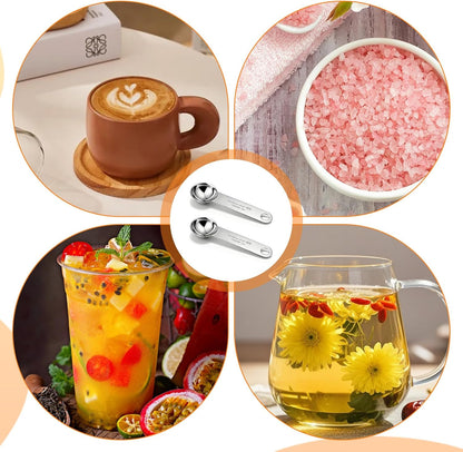2PCS Stainless Steel 1 Teaspoon Measuring Spoons 1/3tbsp Tablespoon Measurings Individual Measuring Scoop 5 mL Single Teaspoons Metal Measurings Spoons Long Handle Spoon for Kitchen Tea Coffee