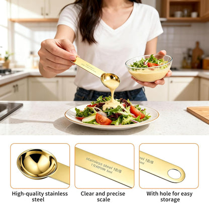 2PCS Stainless Steel 1 Teaspoon Measuring Spoons 1/3tbsp Tablespoon Measurings Individual Measuring Scoop 5 mL Single Teaspoons Metal Measurings Spoons Long Handle Spoon for Kitchen Tea Coffee