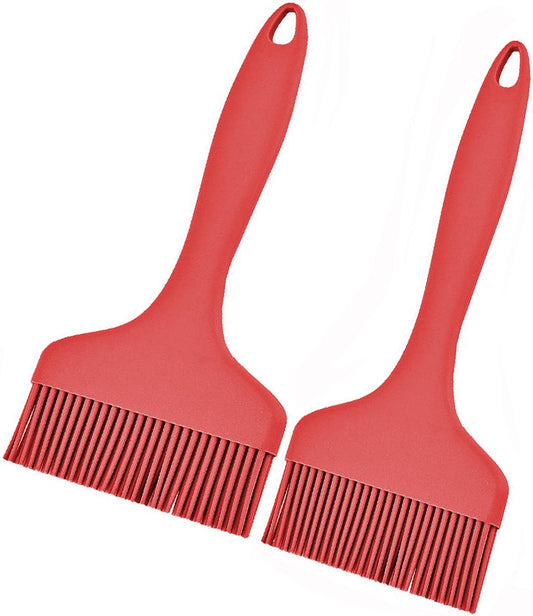 2Pcs Silicone Basting Pastry Brush Cooking Brushes Food Brush – Red | Heat Resistant,Basting Brushes, for Oil, Butter,Sauce, Multipurpose, Kitchen Utensils, for Indoor, Outdoor Cooking