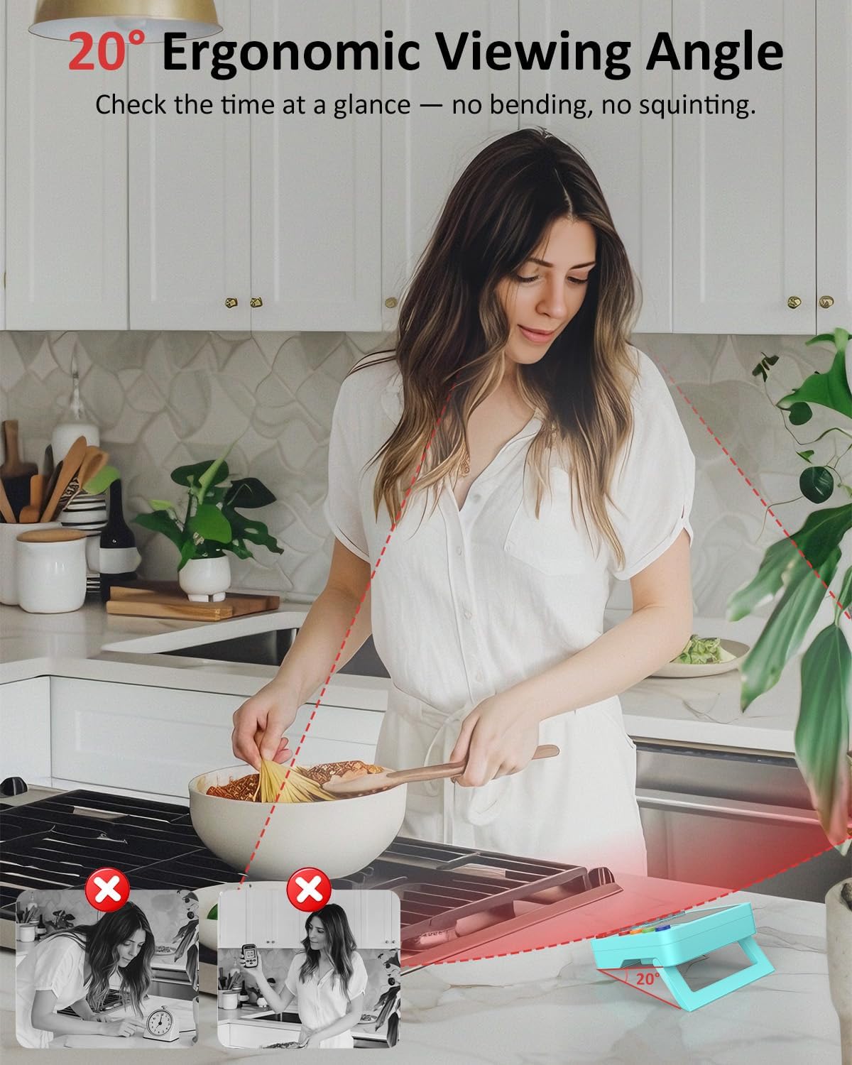 Digital Kitchen Timer with 4 Channel, Loud Alarm and Silent Mode