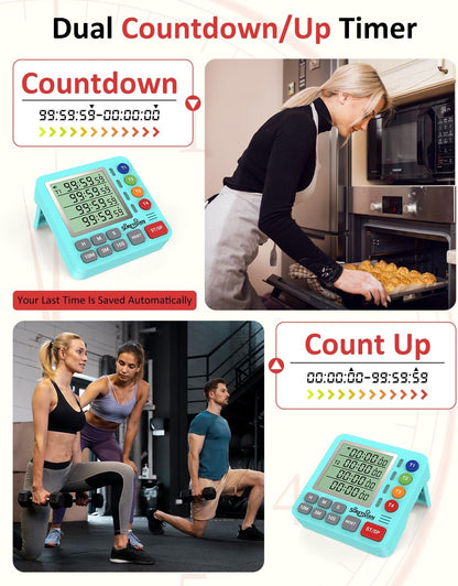 Digital Kitchen Timer with 4 Channel, Loud Alarm and Silent Mode