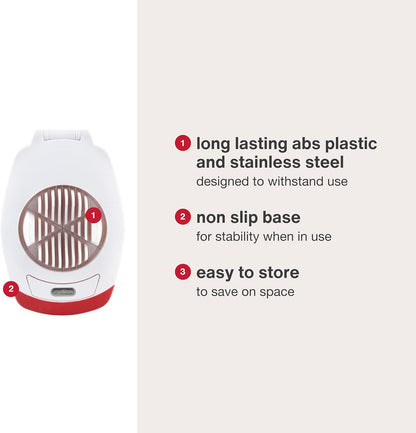 Egg Slicer - Non Slip, Egg Cutter and Wedger with Built in Shell Piercer