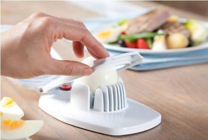 Egg Slicer - Non Slip, Egg Cutter and Wedger with Built in Shell Piercer