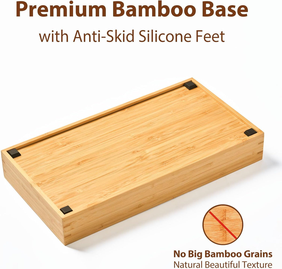 Bamboo Kitchen Drawer Organizer, 7 Inch Silverware Utensils Tray Holder for Small Drawer, Wood Caddy for Flatware Cutlery Knives