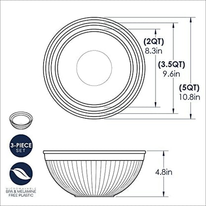 Prep and Serve Mixing Bowls Set, 8-Piece, Earth-Tones