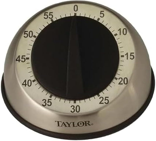 Mechanical Timer, Countdown with Easy-Turn Dial and Loud Ring Alarm, Compact Tool for Cooking, Baking, Classroom Activities, Homework, Studying, Projects, Stainless Steel