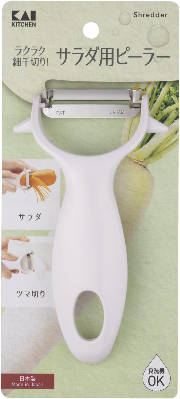 Corporation DH8171 Kimpira Peeler, 0.1 inches (3 mm), Wide, Cut, Vegetables, Julienne Potato, Sprout Remover, Dishwasher Safe, Orange, Made in Japan