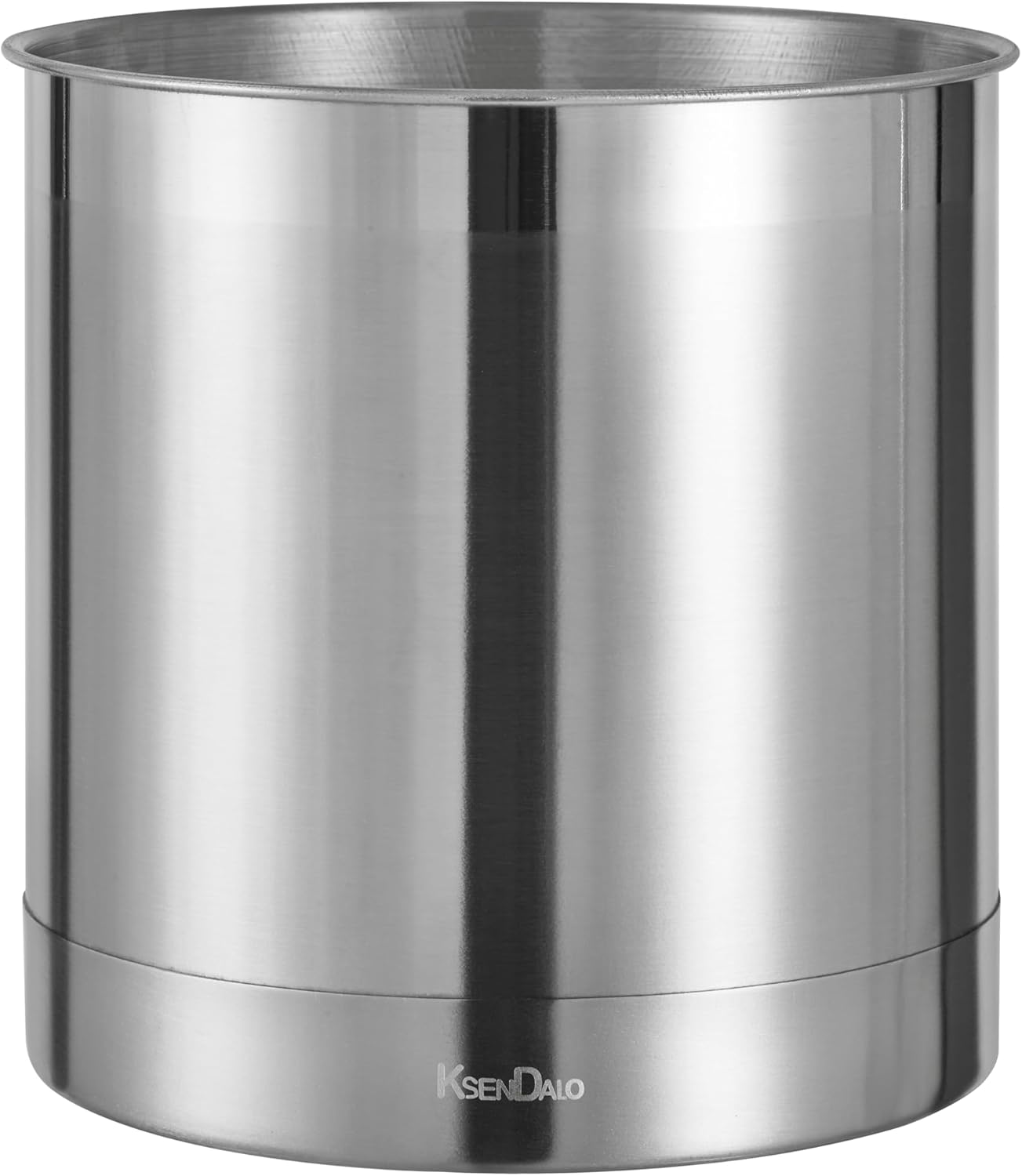7" Wide Large Utensil Holder Stainless Steel, 6.2" Deep | Jumbo 7.0" H 7.0" W, Doubled Heavy Base for Stable