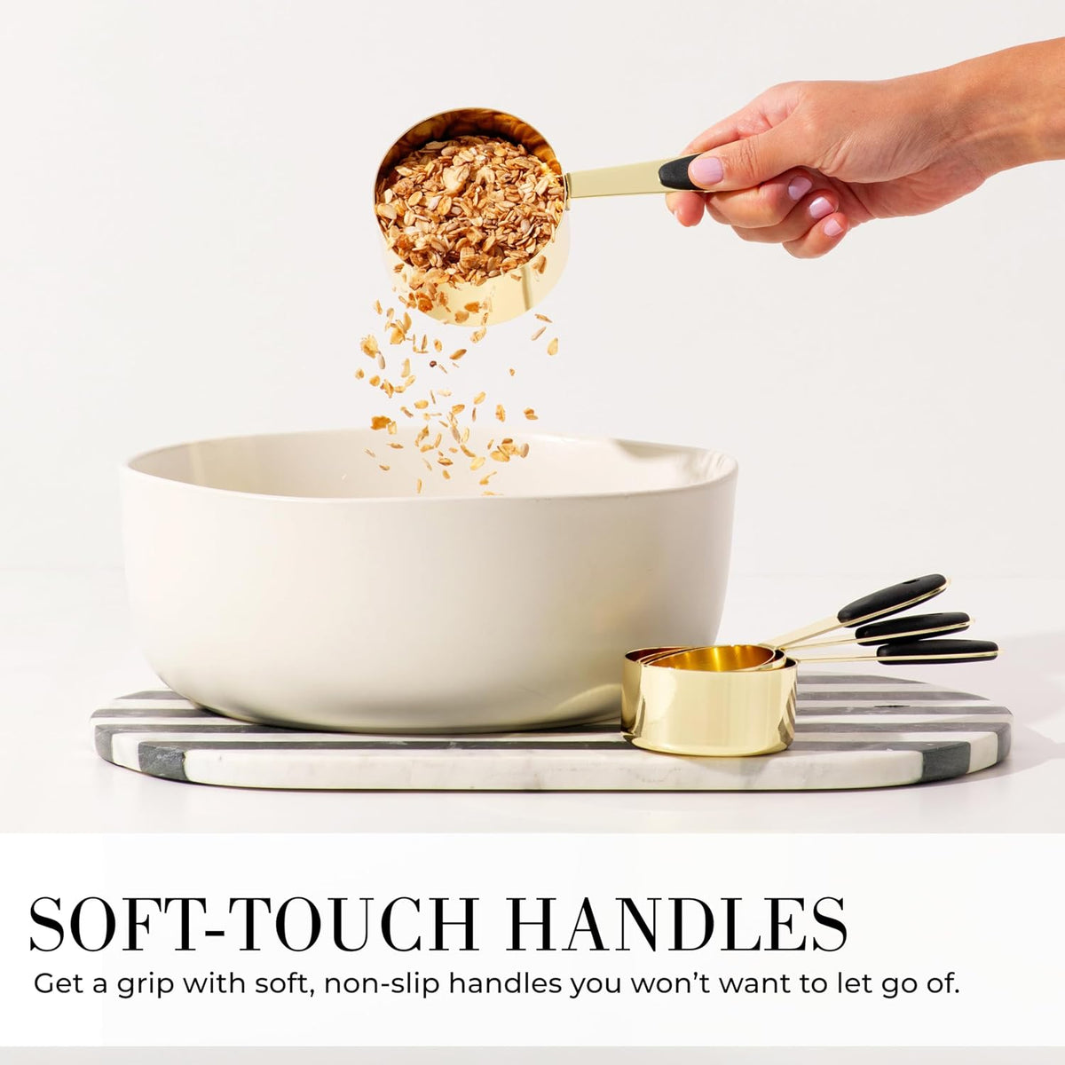 Gold Measuring Cups and Spoons Set, 8-Piece