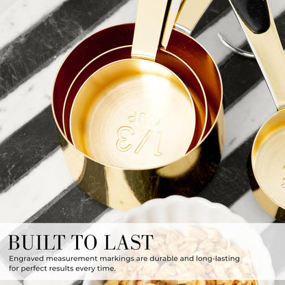 Gold Measuring Cups and Spoons Set, 8-Piece