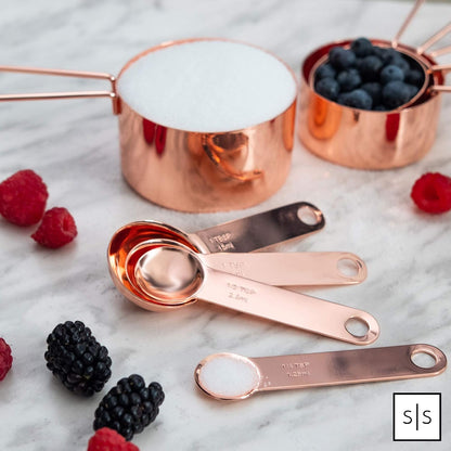 Gold Measuring Cups and Spoons Set, 8-Piece