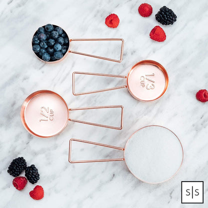 Gold Measuring Cups and Spoons Set, 8-Piece