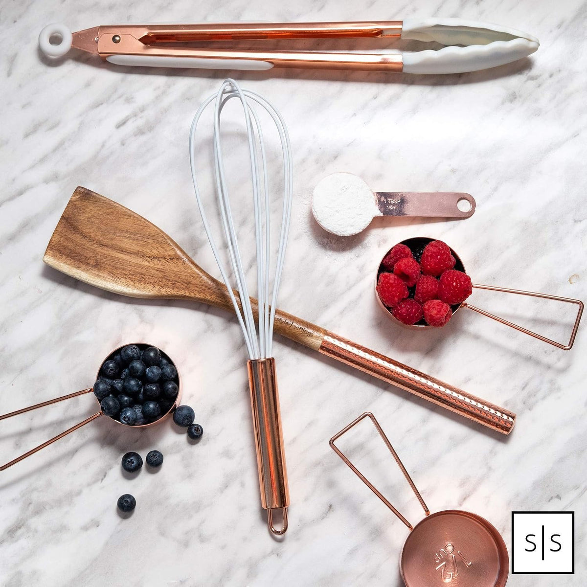 Gold Measuring Cups and Spoons Set, 8-Piece