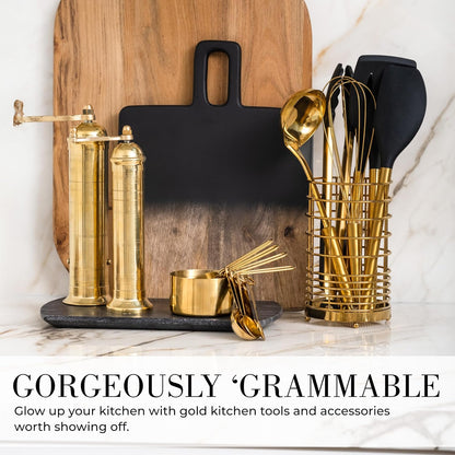 Gold Measuring Cups and Spoons Set, 8-Piece