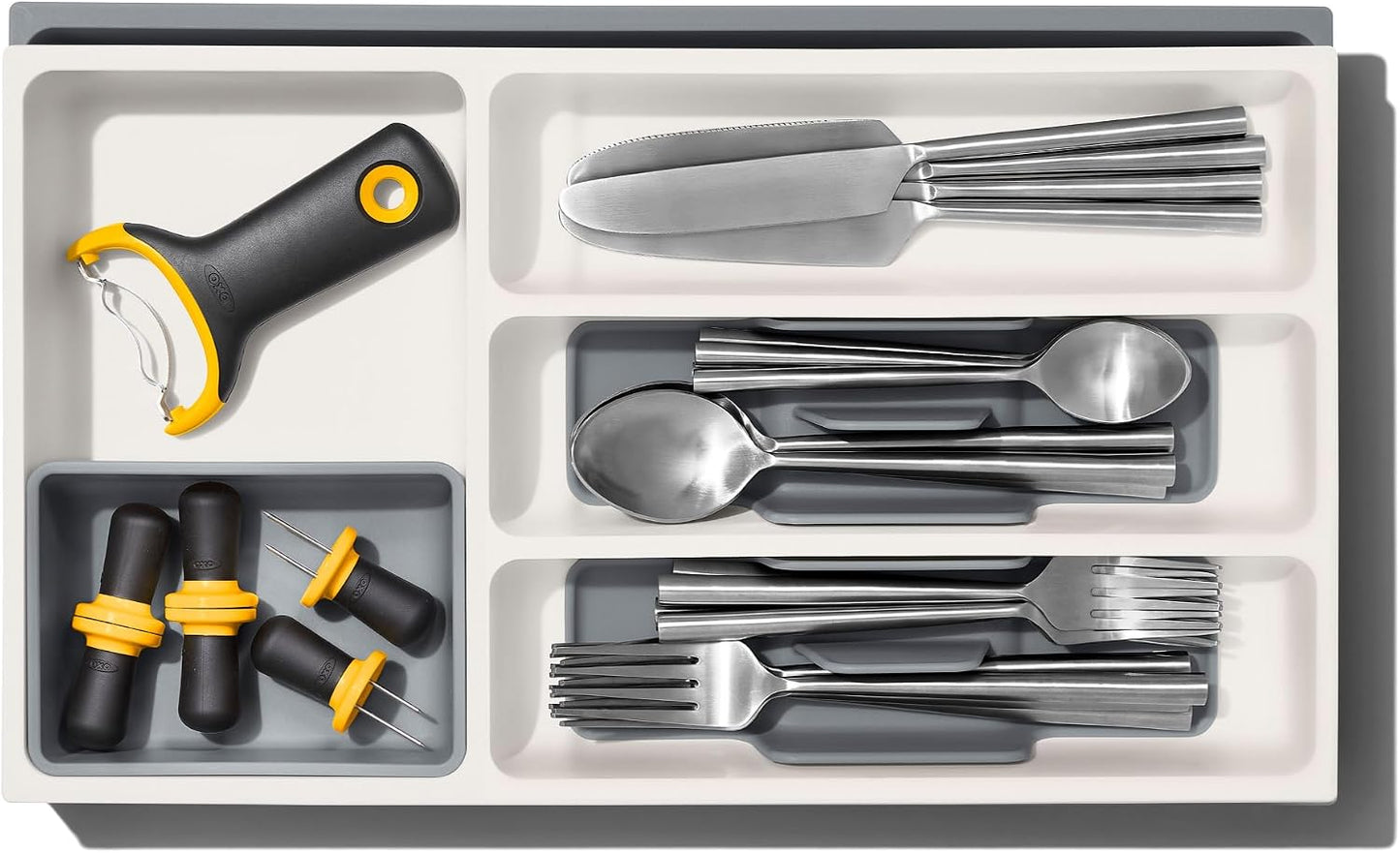 Good Grips Kitchen Drawer, Expandable Utensil Organizer, White