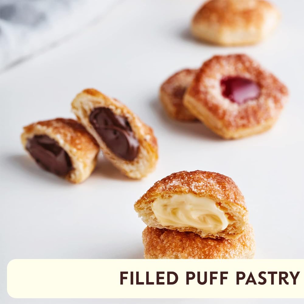 Tesoro Raspberry Filling , Raspberry Cream Filled Puff Pastry Patisserie, Kosher Dairy, Made in Italy, 3.17oz (90g), 4-Pack