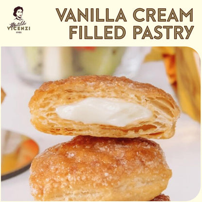 Tesoro Raspberry Filling , Raspberry Cream Filled Puff Pastry Patisserie, Kosher Dairy, Made in Italy, 3.17oz (90g), 4-Pack