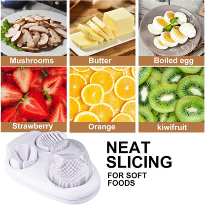 3 in 1 Egg Slicer For Hard Boiled Eggs, 3 Slice Modes Egg Slicer with Stainless Steel Wire Egg Cutter Heavy Duty for Hard Boiled Eggs, Strawberry, Grape, Kitchen Dicer Tool