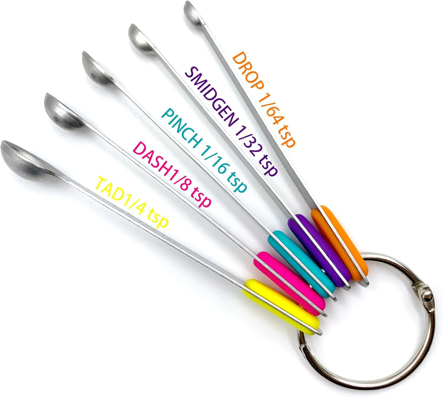 Measuring Spoons Set, Small Measuring Spoon 1/64, 1/32, 1/16, 1/8, 1/4 tsp, Mini Measuring Spoons, Stainless Steel Measuring Spoons, Set of 5