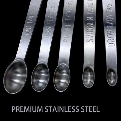 Measuring Spoons Set, Small Measuring Spoon 1/64, 1/32, 1/16, 1/8, 1/4 tsp, Mini Measuring Spoons, Stainless Steel Measuring Spoons, Set of 5
