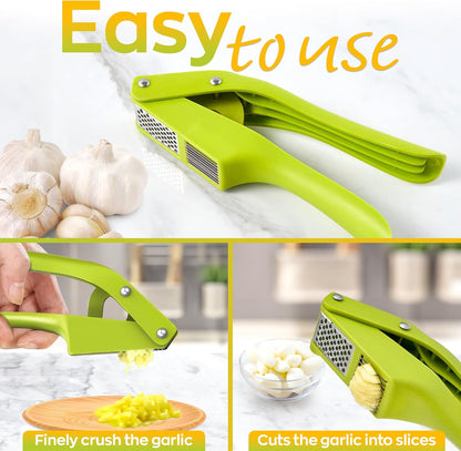 2 in 1 Garlic Slicer and Press, Stainless Steel with Durable Plastic