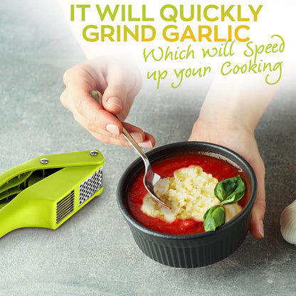 2 in 1 Garlic Slicer and Press, Stainless Steel with Durable Plastic