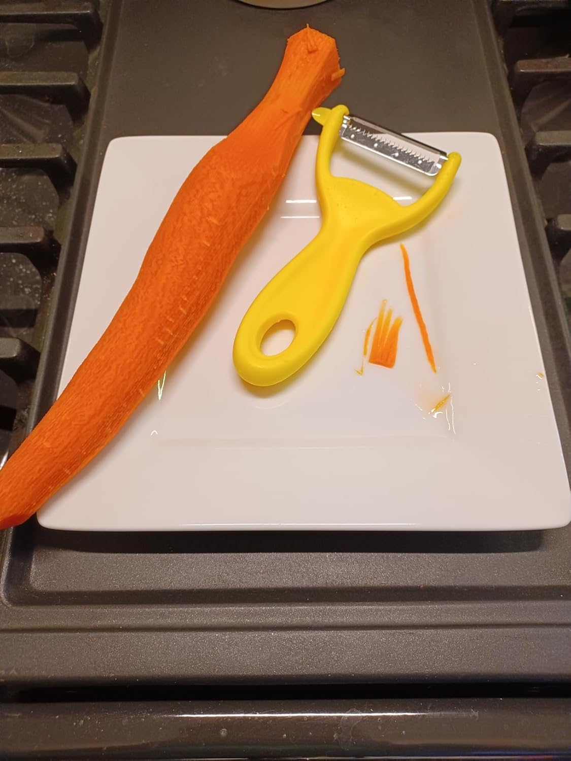 Julienne Peeler Vegetable Slicer - Fine Grater for Salads and Stir Fry, Stainless Steel, Safety Cover, Dishwasher Safe - For Carrots, Zuchini Noodles, Cucumbers, Potatoes, Peppers