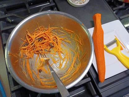 Julienne Peeler Vegetable Slicer - Fine Grater for Salads and Stir Fry, Stainless Steel, Safety Cover, Dishwasher Safe - For Carrots, Zuchini Noodles, Cucumbers, Potatoes, Peppers