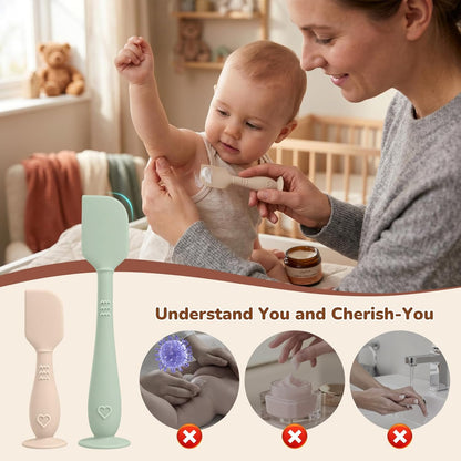 4-Pack Diaper Cream Spatula with Travel Case, Soft Baby Butt Spatula – Silicone Butt Paste Spatula, Convenient Diaper Spatula, Ideal Baby Shower Gift
