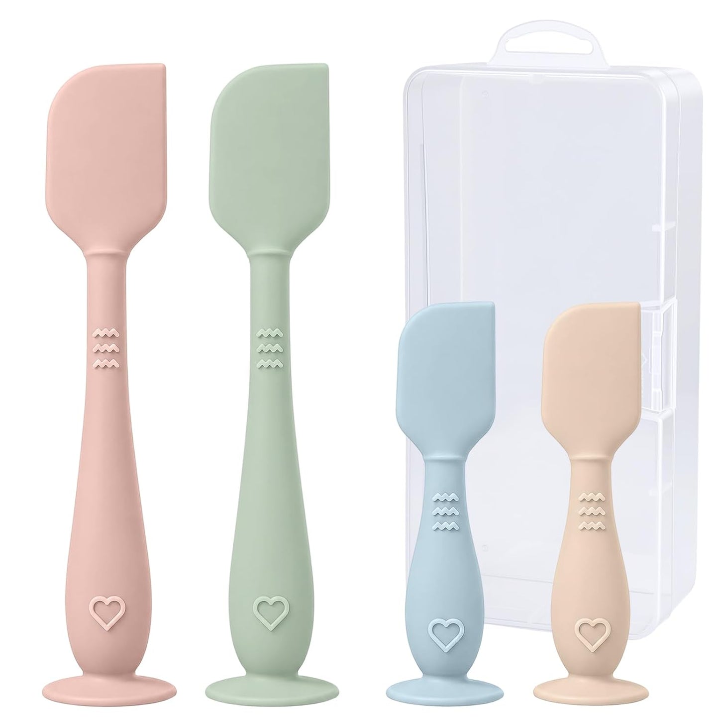 4-Pack Diaper Cream Spatula with Travel Case, Soft Baby Butt Spatula – Silicone Butt Paste Spatula, Convenient Diaper Spatula, Ideal Baby Shower Gift