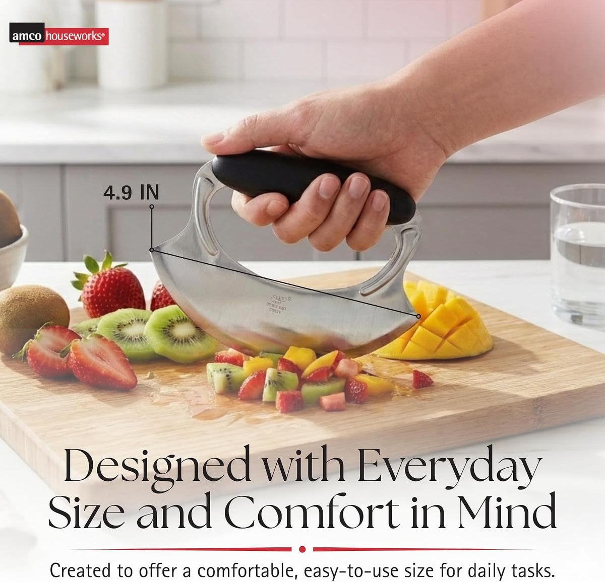 – Mezzaluna with Silicone Handle – Black