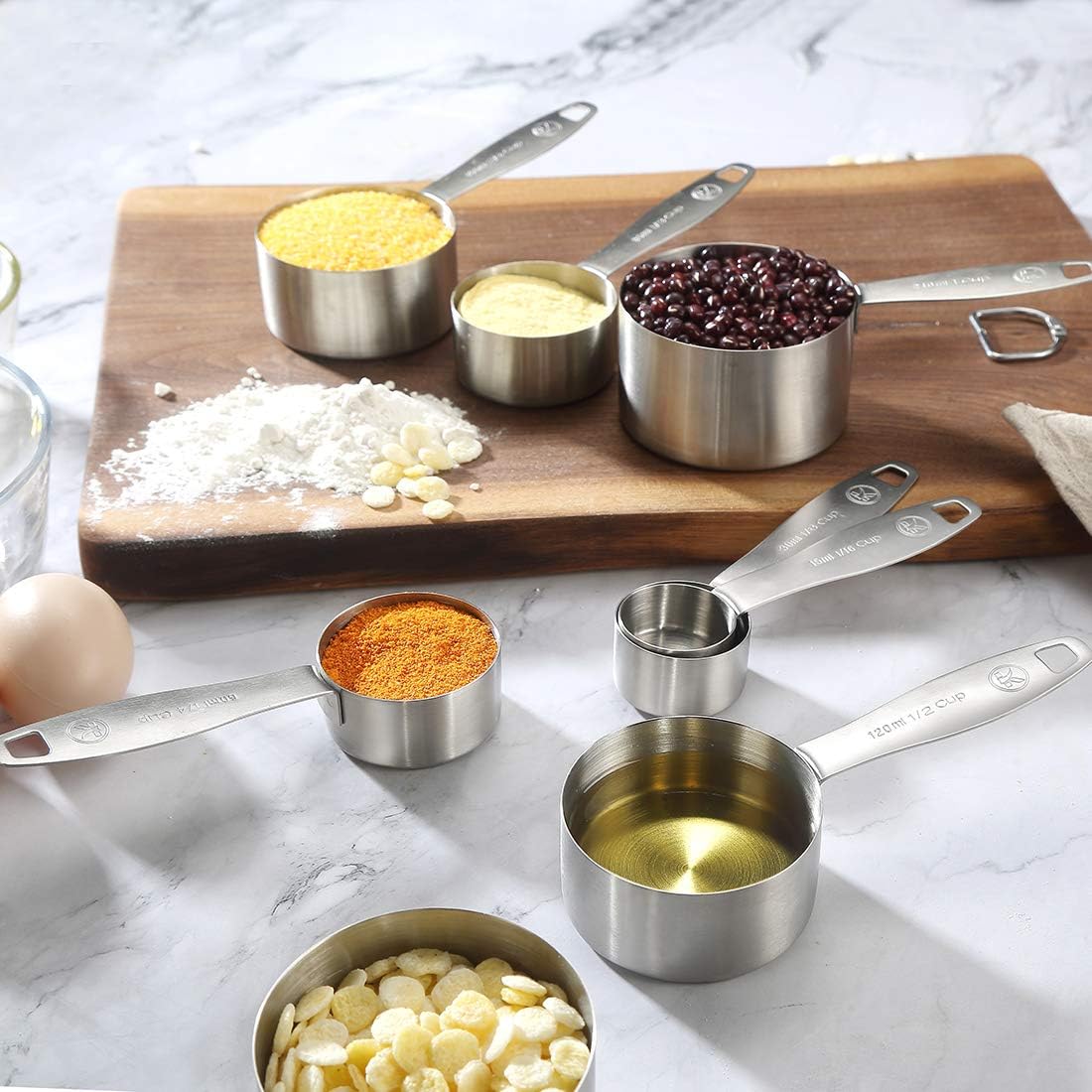 Measuring Cups and Spoons Set of in 18/8 Stainless Steel, Heavy Duty 8 Measuring Cups, 10 Measuring Spoons, 1 Leveler & 5 Mini Measuring Spoons Ideal for Dry and Liquid Ingredients