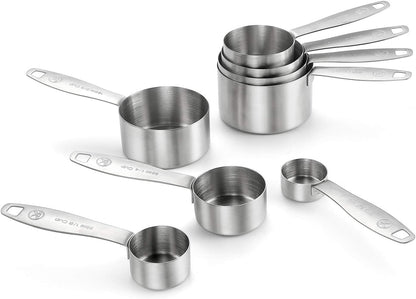 Measuring Cups and Spoons Set of in 18/8 Stainless Steel, Heavy Duty 8 Measuring Cups, 10 Measuring Spoons, 1 Leveler & 5 Mini Measuring Spoons Ideal for Dry and Liquid Ingredients