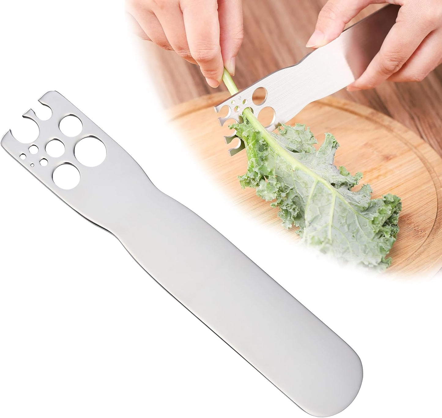 Kale Stripper Tool – Stainless Steel Herb Stripper Tool with Handle for Stem & Leaf Removal