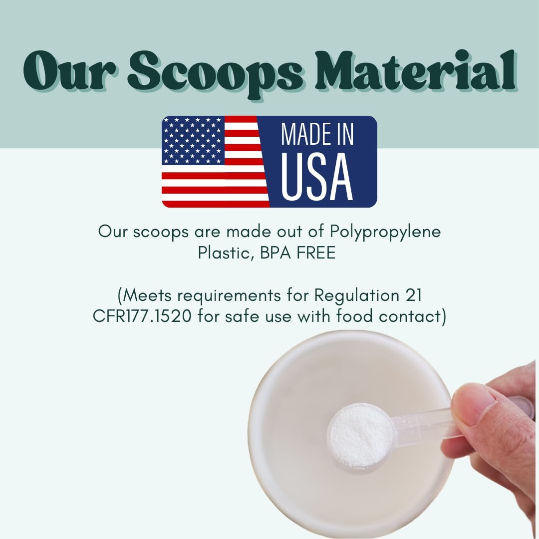 1/4 Cup (4 Tablespoon | 2 Oz. | 60 mL) Short Handle Plastic Measuring Scoop for Coffee, Protein Powder, Pet Food, Spices, Grains, Dry Goods – Food-Grade BPA-Free (Pack of 5)