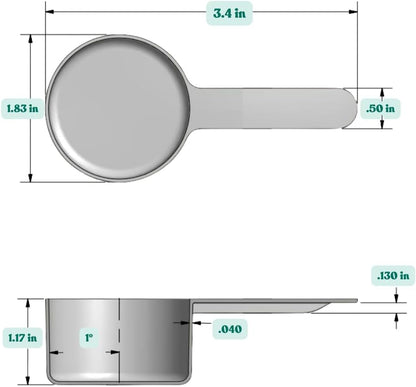 1/4 Cup (4 Tablespoon | 2 Oz. | 60 mL) Short Handle Plastic Measuring Scoop for Coffee, Protein Powder, Pet Food, Spices, Grains, Dry Goods – Food-Grade BPA-Free (Pack of 5)