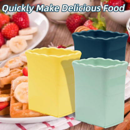 2-Piece Fruit Slicer Set, Stainless Steel, Mini Cup Slicer, Quick Salad Maker, Creative Kitchen Gadget (Navy Blue + Cyan)