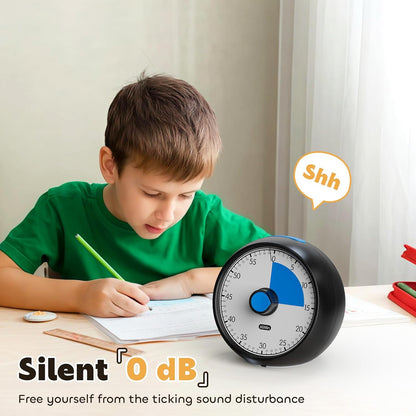 Visual Timer for Kids 60-Minute Countdown Timer with Optional Alarm, Focus Tool for ADHD & Autism, Time Management for Homework, Chores, Office, Kitchen, Teaching & Study Routines (Orange)