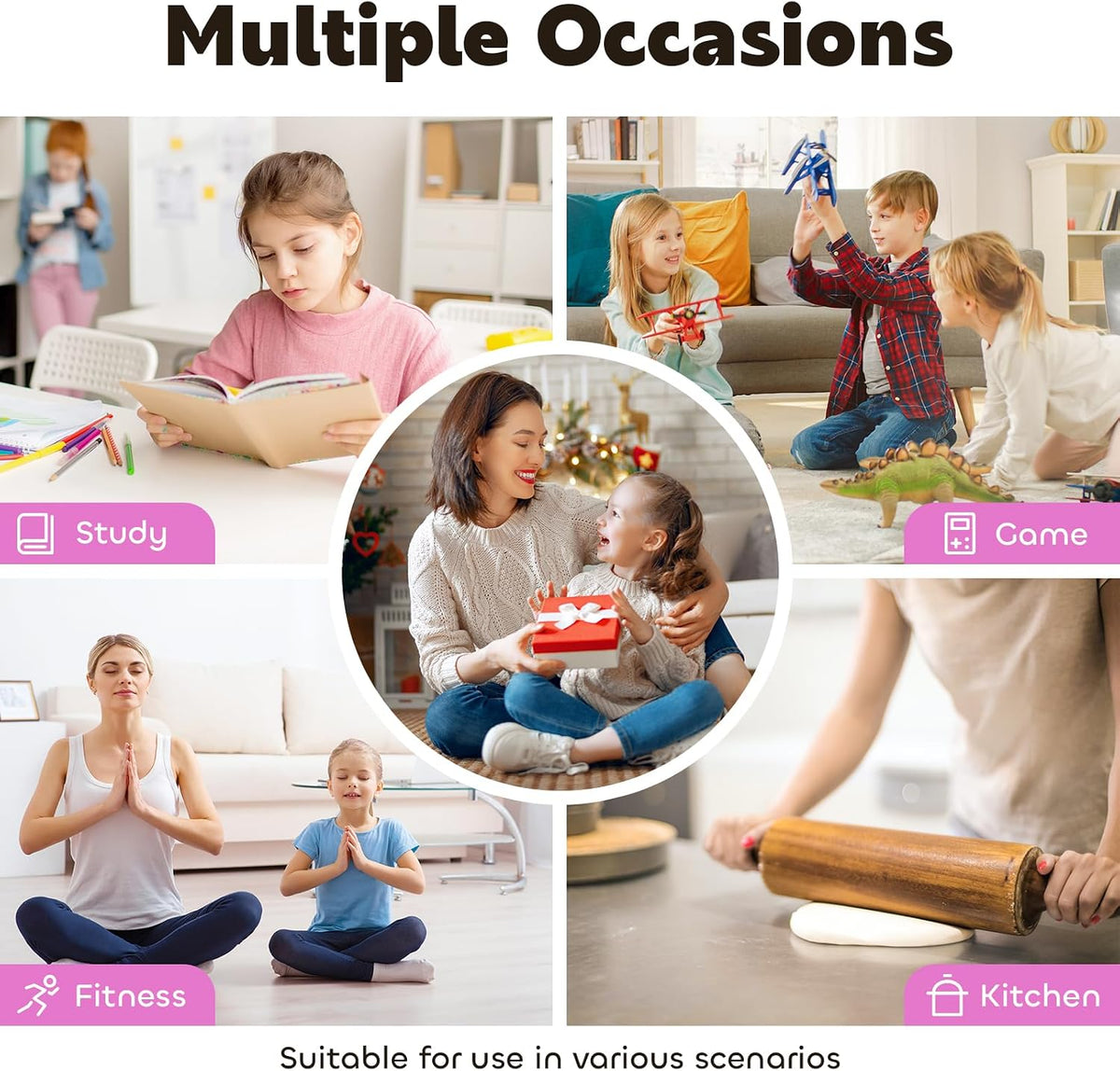 Visual Timer for Kids 60-Minute Countdown Timer with Optional Alarm, Focus Tool for ADHD & Autism, Time Management for Homework, Chores, Office, Kitchen, Teaching & Study Routines (Orange)