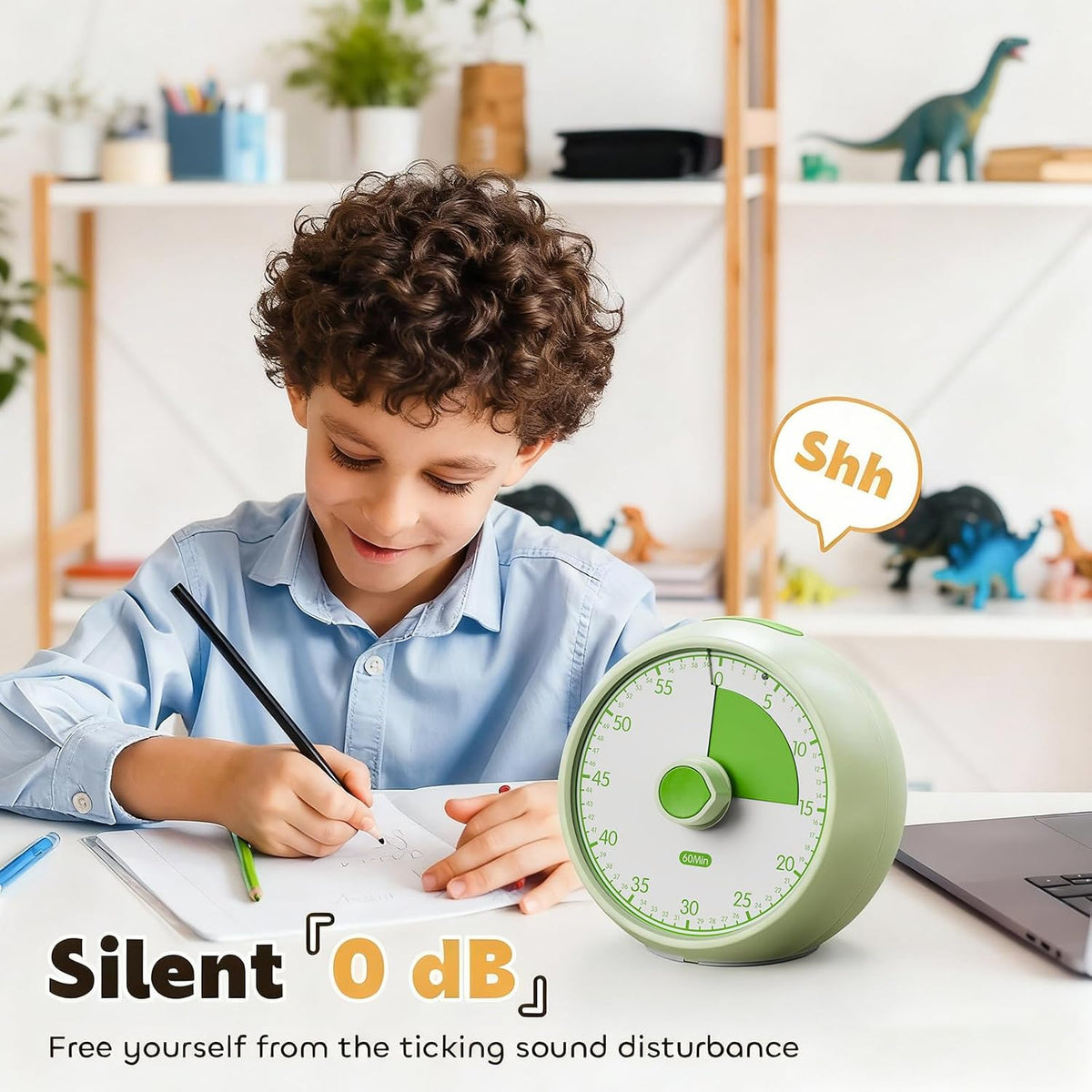 Visual Timer for Kids 60-Minute Countdown Timer with Optional Alarm, Focus Tool for ADHD & Autism, Time Management for Homework, Chores, Office, Kitchen, Teaching & Study Routines (Orange)