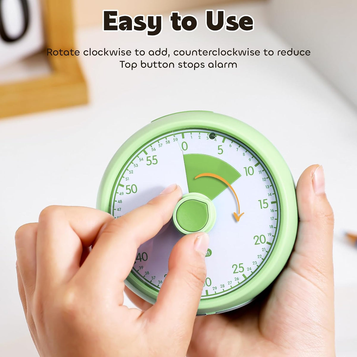 Visual Timer for Kids 60-Minute Countdown Timer with Optional Alarm, Focus Tool for ADHD & Autism, Time Management for Homework, Chores, Office, Kitchen, Teaching & Study Routines (Orange)