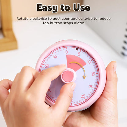 Visual Timer for Kids 60-Minute Countdown Timer with Optional Alarm, Focus Tool for ADHD & Autism, Time Management for Homework, Chores, Office, Kitchen, Teaching & Study Routines (Orange)