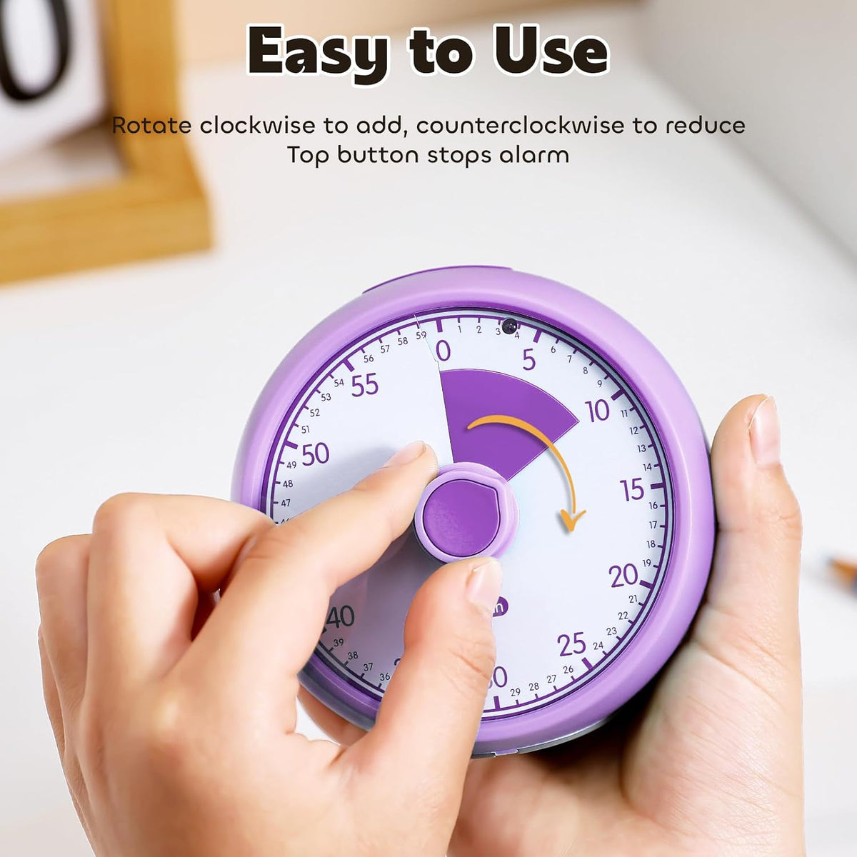 Visual Timer for Kids 60-Minute Countdown Timer with Optional Alarm, Focus Tool for ADHD & Autism, Time Management for Homework, Chores, Office, Kitchen, Teaching & Study Routines (Orange)