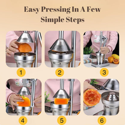 Manual Orange Juicer, Hand Press Citrus Juicer Lemon Squeezer with Cup Countertop Squeezer for Fresh Orange Juice, Easy to Clean