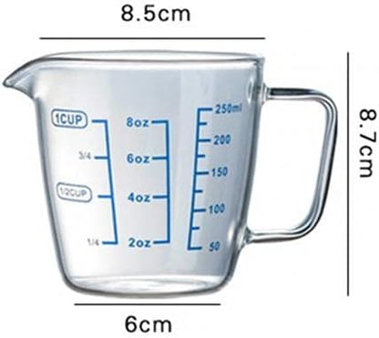 250ml 500ml Heat-resisting Glass Measuring Cup Milk Scale Microwave Measure Jug (250ml)