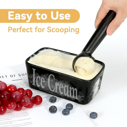 Ice Cream Scoop,7 inches Nonstick Anti-Freeze One Piece Aluminum Scooper Spoon, Heavy Duty Durable Design, Easy Clean, for Gelato, Cookie Dough, Sorbet, Almond (Silver)