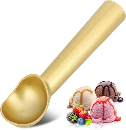 Ice Cream Scoop,7 inches Nonstick Anti-Freeze One Piece Aluminum Scooper Spoon, Heavy Duty Durable Design, Easy Clean, for Gelato, Cookie Dough, Sorbet, Almond (Silver)