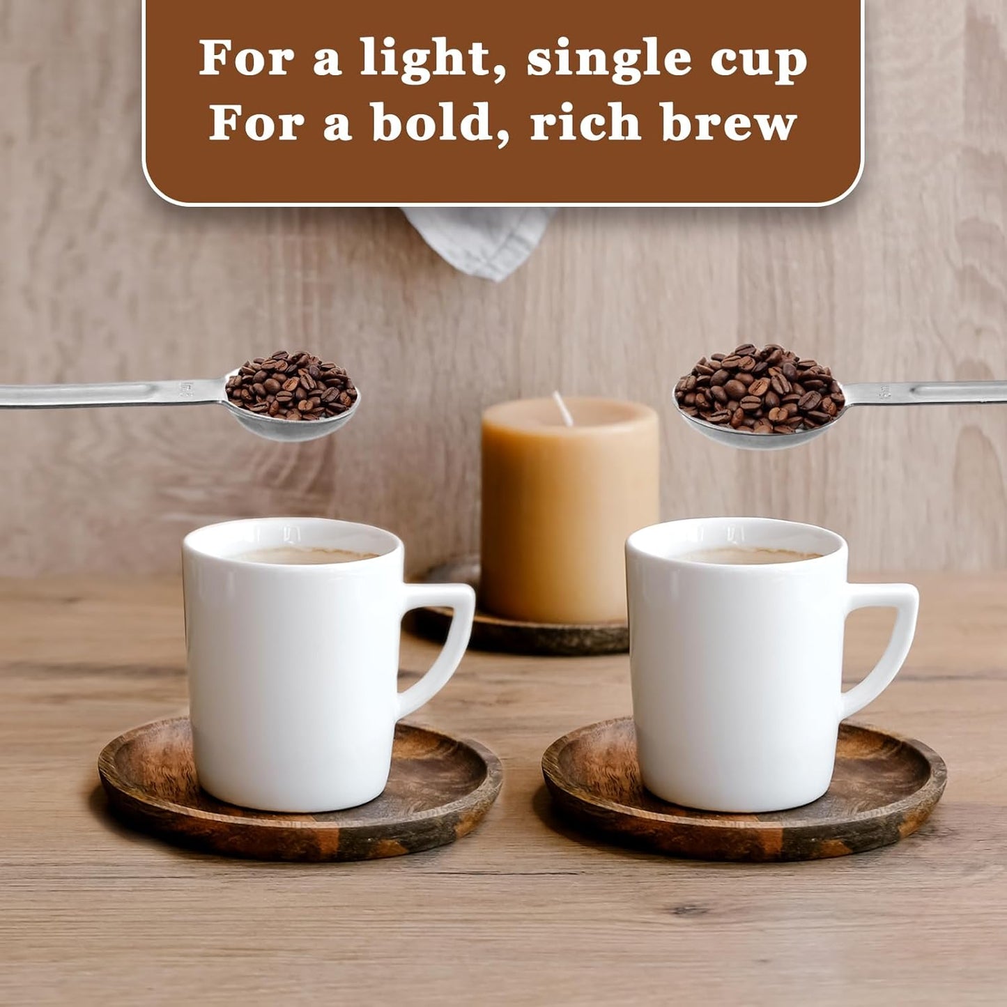 Double Sided Measuring Spoon Stainless Steel Coffee Scoop Teaspoon Measuring Spoon 1 Tsp (5ml) & 1 Tbsp (15ml) Dual-Measure Long-Handle Spoons Coffee Measurings Spoons (Sliver)