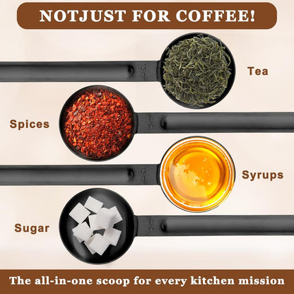 Double Sided Measuring Spoon Stainless Steel Coffee Scoop Teaspoon Measuring Spoon 1 Tsp (5ml) & 1 Tbsp (15ml) Dual-Measure Long-Handle Spoons Coffee Measurings Spoons (Sliver)