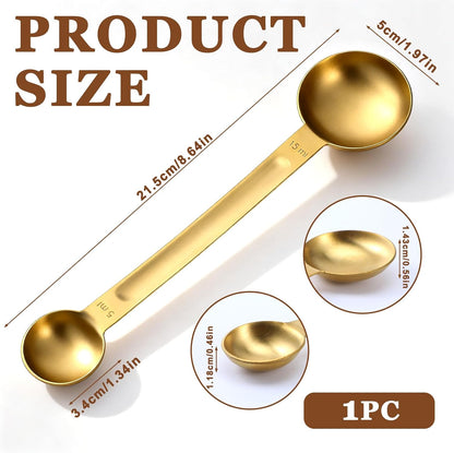 Double Sided Measuring Spoon Stainless Steel Coffee Scoop Teaspoon Measuring Spoon 1 Tsp (5ml) & 1 Tbsp (15ml) Dual-Measure Long-Handle Spoons Coffee Measurings Spoons (Sliver)